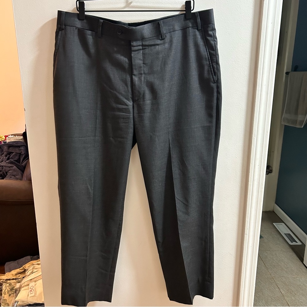 Paul Betenly‎ Vantage Wool Dress Pants Charcoal Gray Florence 38R Mens Trousers